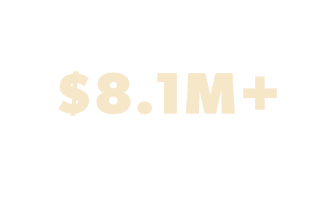 8.1 million dollars in donations